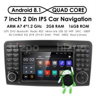 Hizpo Android 8.1 Quad Core Car in Dash Radio for Mercedes Benz ML Class W164 2005-2012 & ML300 & ML350 & ML450 & ML500 DVD Player GPS Navigation 7 Car PC Stereo Head Unit