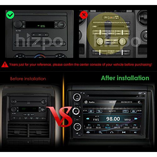  Hizpo hizpo in Dash GPS Navigation Double 2 Din Head Unit DVD Car Player Radio Bluetooth 4.0 for Ford F150 F-150 F250 F-250 F350 F-350 F450 F-450 F550 F-550