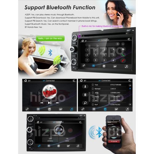  Hizpo hizpo in Dash GPS Navigation Double 2 Din Head Unit DVD Car Player Radio Bluetooth 4.0 for Ford F150 F-150 F250 F-250 F350 F-350 F450 F-450 F550 F-550
