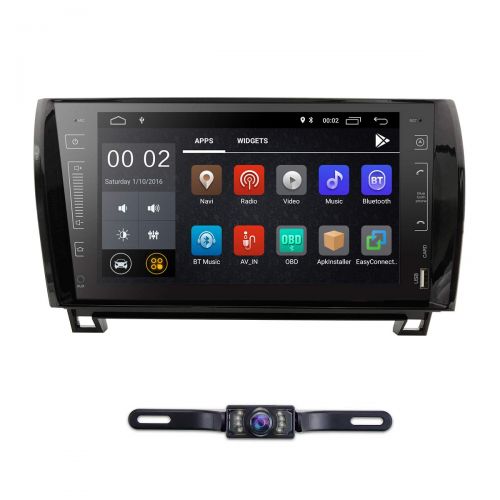  Hizpo in Dash Android 8.1 Double Din 9 Inch Capacitive Touch Screen Car Stereo Video Receiver Player GPS Navigation Bluetooth Toyota Tundra Sequoia Multi-Media 7 Color Button Illuminatio