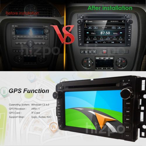  Hizpo Car Stereo DVD Player for GMC Chevy Silverado 1500 2012 GMC Sierra 2011 2010 7 inch Quad Core Double Din in Dash Touchscreen FMAM Radio Receiver Navigation Bluetooth