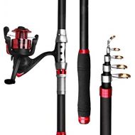 [아마존베스트]hkwshop Telescopic Fishing Rod and Spinning Reel Combo and Accessory Pack Spinning Fishing Rod for Adults Travel Saltwater Freshwater Fishing Rods Telescopic Rod (Size: 2.1m)