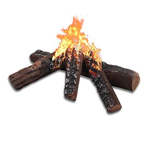  hmleaf GYG 4 Small Ceramic Fireplace Stoves Wood Like Firepit Logs for Decoration