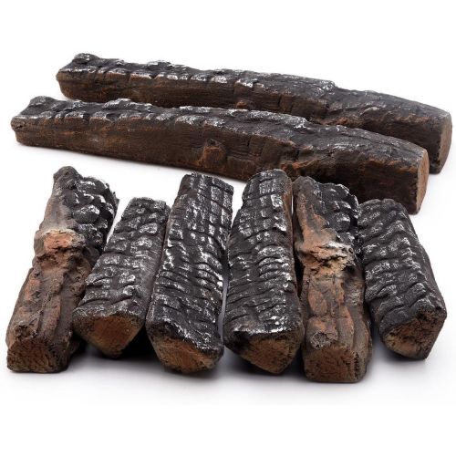  Hmleaf 8 Small Pieces Set Wood like Ceramic Fireplace Logs for Gas Ethanol,Fireplaces, Stoves, Firepits