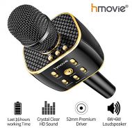 Hmovie Karaoke Machine Pro Wireless Karaoke Microphone w/ 16 Hours Playtime Bluetooth Speaker for Singing, Recording, Interviews or Podcasts,Christmas Gift