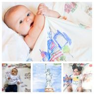 Hnybaby Large Baby Swaddle Blanket New York Ultra Soft Stretchy for Swaddling Boy Girl Newborn