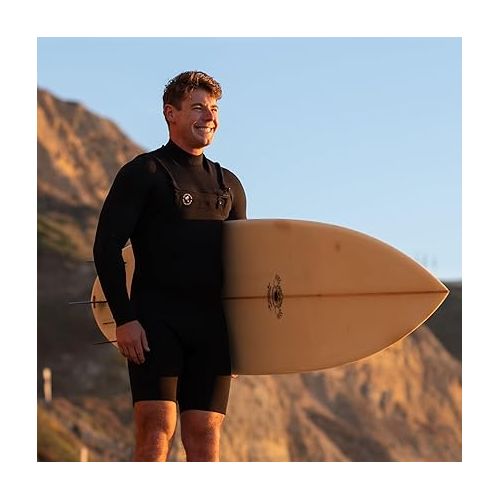  Ho Stevie! Men’s Long Sleeve Short Leg Surfing Springsuit - Chest Zip Spring Suit - Warm Superstretch 2mm Neoprene w/GBS Seams