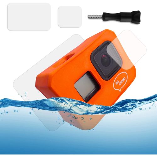  [아마존베스트]Ho Stevie! Floaty Case + Screen Protectors for GoPro Hero 8 Black | Ultra-Buoyant Floating Case with Long Screw | Save Your Memories
