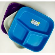 Hobby Life USA Made in Turkey, Divided square plate - 3 pack (purple, blue and white color)