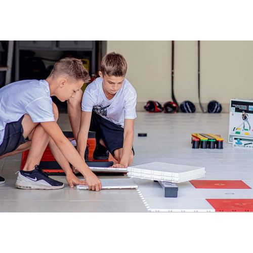  Hockey Revolution 8-Pack Dryland Flooring Tiles - Slick Interlocking Training Surface for Stickhandling, Shooting, Passing - Suitable for Indoor & Outdoor Use - 9.4 Square Feet