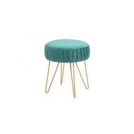 Hodedah HI3540 Teal Velvet Vanity Stool