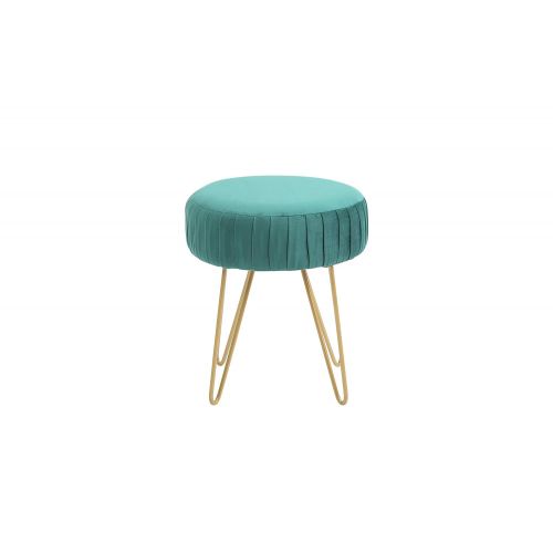  Hodedah HI3540 Teal Velvet Vanity Stool