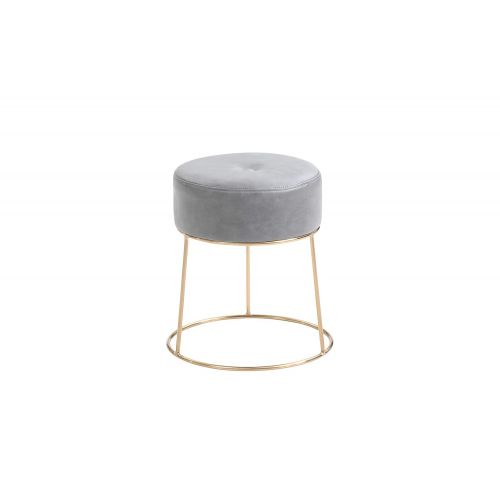  Hodedah HI3538 Grey PU Vanity Stool