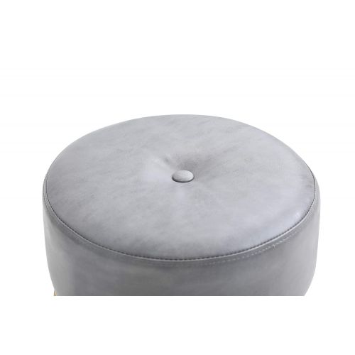  Hodedah HI3538 Grey PU Vanity Stool