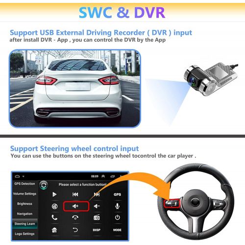  [아마존베스트]Youyuekeji Double Din Car Stereo 10.1 Inch FM/AM/SUB (1+16G) Android GPS Car Audio Touch Screen Car Radio with Bluetooth Indash Head Unit Support WiFi/Mirror Link/Backup Camera/DVR/USB/SWC Ca