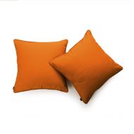 Hofdeco Decorative Outdoor Throw Pillow Cover Water Resistant Patio Garden Picnic Decor Maple Orange Solid 18x18 Set of 2