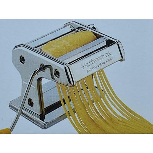 Hoffmanns Nudelmaschine Pasta Maker | aus Edelstahl | manuelle Nudel-Maschine fuer Spaghetti, Tagliatelle oder Lasagne Pastamaschine zum Ausrollen von Teig