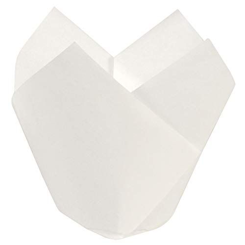  Hoffmaster 611103 Tulip Cup Cupcake WrapperBaking Cup, 2-14 Diameter x 4 Height, Large, White (10 Packs of 250)