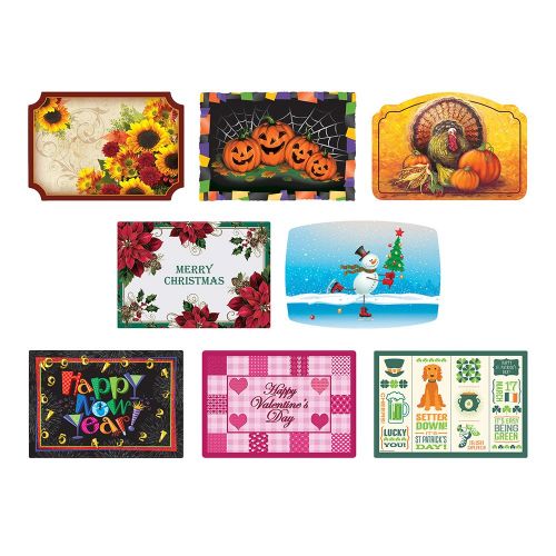  Hoffmaster 857208 Fall - Winter Seasonal Celebration Placemats, 8 Different Designs in Each case, 9.75 x 14, Paper (Pack of 1000)