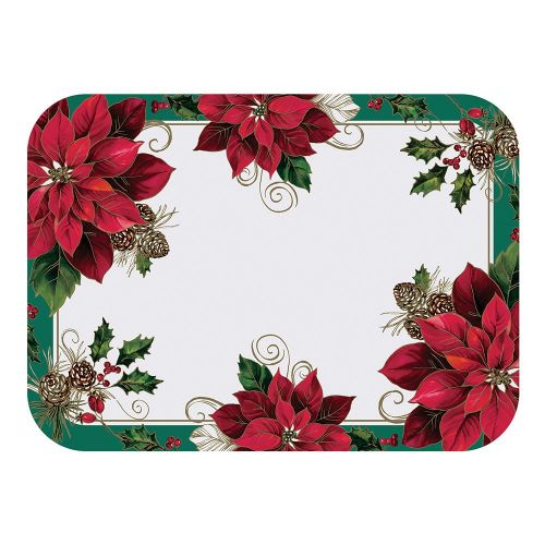  Hoffmaster 832799 Traditional Poinsettia Paper Tray mat, 13-58 x 18-34, fits 15 x 20 Tray, Disposable (Pack of 1000)