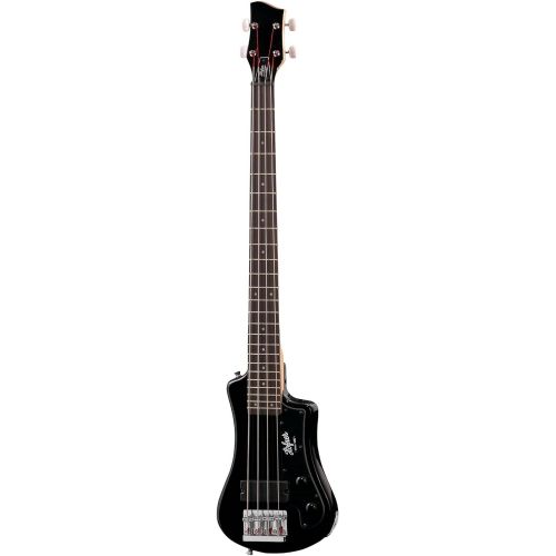  [아마존베스트]Hofner HCT-SHB-BK-O Shorty Electric Travel Bass Guitar with Gig Bag, Black