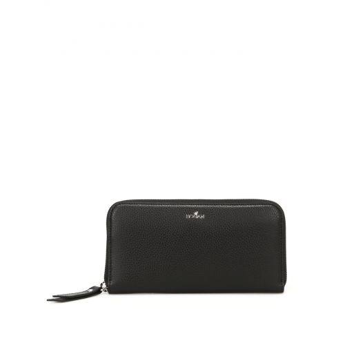  Hogan Zip around black continental wallet