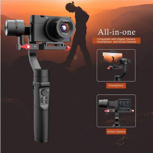  Hohem 3-Axis Gimbal Stabilizer for Sony RX100 Series, Sony RX0, Sony X3000, Gopro Hero, iPhone, YouTube Video Vlog Stabilizer for Digital Camera Action Camera and Smartphone - Hohe