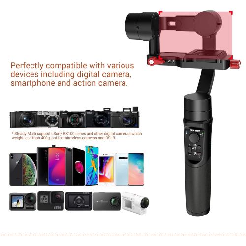  Hohem 3-Axis Gimbal Stabilizer for Sony RX100 Series, Sony RX0, Sony X3000, Gopro Hero, iPhone, YouTube Video Vlog Stabilizer for Digital Camera Action Camera and Smartphone - Hohe