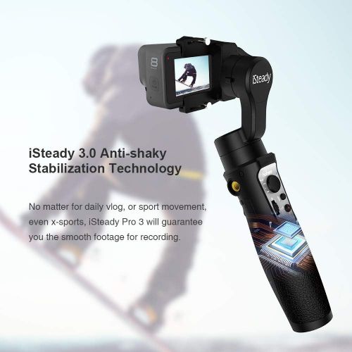  Hohem iSteady Pro 2 3-Axis Handheld Gimbal, Water Splash Proof & Beveled Design Upgraded 2019, New App Trigger Button 12hrs Run Time for DJI Osmo Action, Gopro Hero 7 6 5 4 3, Sony