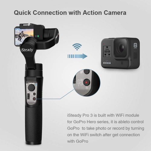  Hohem iSteady Pro 2 3-Axis Handheld Gimbal, Water Splash Proof & Beveled Design Upgraded 2019, New App Trigger Button 12hrs Run Time for DJI Osmo Action, Gopro Hero 7 6 5 4 3, Sony