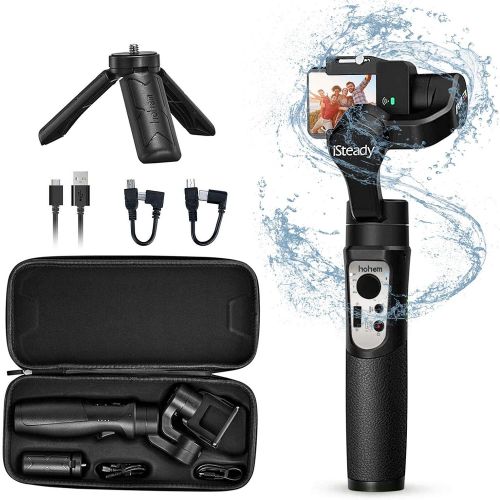  Hohem 3-Axis Gimbal Stabilizer for GoPro - Handheld Gimbal w/Inception & Sport Mode IPX4 Splash Proof Trigger Button for Action Camera Hero 7/6/5/4/3, DJI Osmo Action, Yi Cam 4K, AEE - H