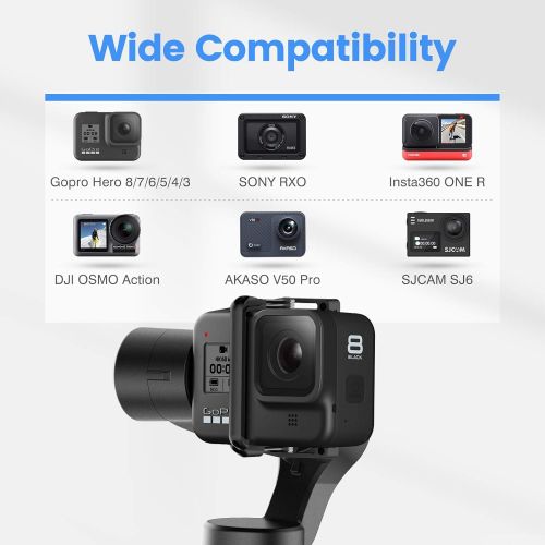  Hohem 3-Axis Gimbal Stabilizer for GoPro - Handheld Gimbal w/Inception & Sport Mode IPX4 Splash Proof Trigger Button for Action Camera Hero 7/6/5/4/3, DJI Osmo Action, Yi Cam 4K, AEE - H