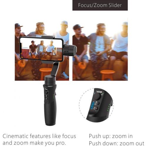  Hohem iSteady Mobile Plus 3-Axis Smartphone Gimbal, Trigger Button, 280g Payload, Hohem Gimbal App, Upgraded Balancing Arm Design Supported Bigger Mobile Phone, W/ PERGEAR Storge B