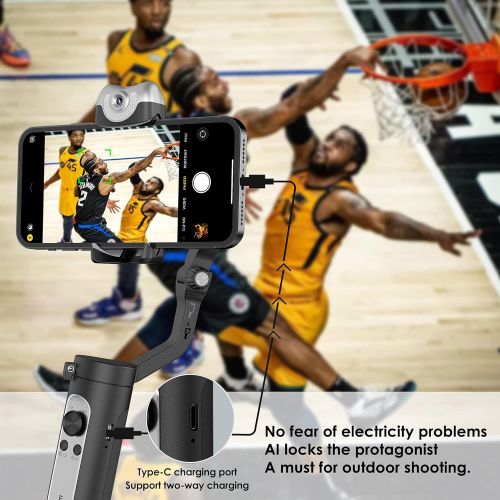  Gimbal Stabilizer for Smartphone, Hohem 3-Axis Gimbal Stabilizer, Gimbal Portable and Foldable, Vlog Stabilizer, for YouTube TikTok Video with AI Visual Tracking Gimbal