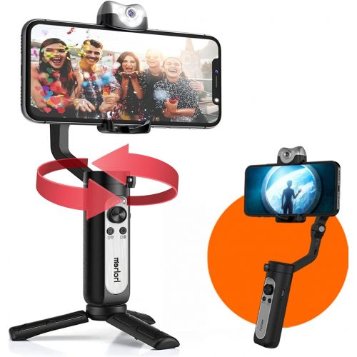  Hohem iSteady V2 Gimbal Stabilizer for Smartphone w/AI Visual Tracking LED Video Light Auto Zoom Foldable Gimbal for iPhone13/12 Pro Max,for Samsung S20 for YouTube TikTok Live Vid