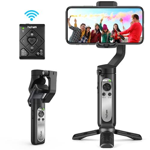  3-Axis Gimbal Stabilizer for Smartphone - Handheld Phone Gimbal w/ Remote Auto Inception Dolly Zoom Foldable Gimbal for iPhone 12 11 Pro Max Samsung S20 for YouTube Vlog - hohem iS