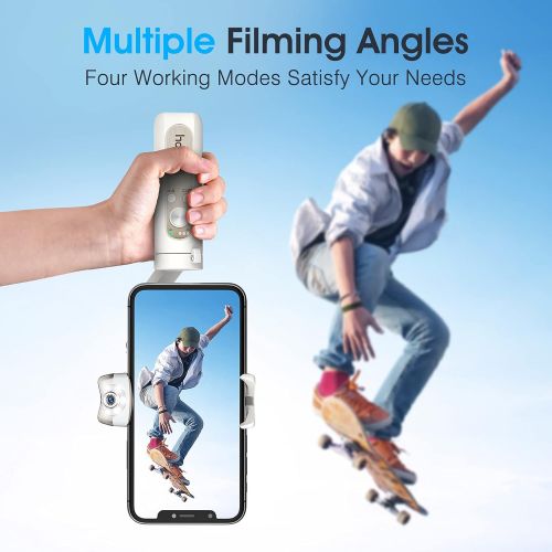  Hohem Gimbal Stabilizer for Smartphone w/ AI Tracking Sensor, 3-Axis Lightweight Foldable Phone Stabilizer w/ Inception Timelapse for iPhone 12 Pro Max/11 Samsung Stream Live Video Vlog,