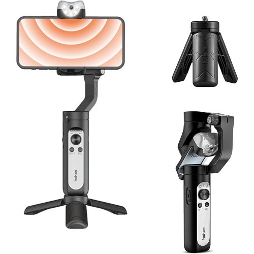  hohem iSteady V2 Gimbal Stabilizer for Smartphone,3-Axis Handheld Professional Video Stabilizers with Grip AI Tracking Type-C Reverse Charging Adjustable LED Video Light for Vlog L