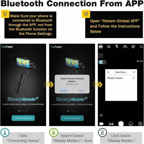  [아마존베스트]3-Axis Gimbal Stabilizer for iPhone 12 11 PRO MAX X XR XS Smartphone Vlog Youtuber Live Video Record with Sport Inception Mode Face Object Tracking Motion Time-Lapse - Hohem iStead