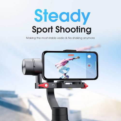  [아마존베스트]Hohem All in 1 3-Axis Gimbal Stabilizer for Compact Cameras/Action Camera/Smartphone w/ 600° Inception Mode, 0.9lbs Payload for iPhone 11 Pro Max/Gopro Hero 8/Sony Compact Camera R