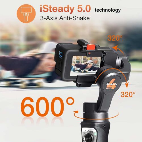  [아마존베스트]Hohem iSteady Pro3 Action Camera 3-Axis Gimbal Stabilizer for GoPro 8/7/6/5, for Osmo Action and Other Action Cameras Support WiFi & Cable Control Inception Mode(Gimbal for GoPro8)