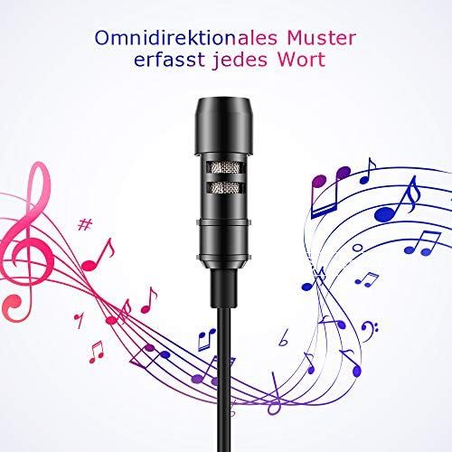  [아마존베스트]Hohem Lavalier Microphone for Smartphone and PC, 1.5 m Omnidirectional Mini Condenser Lapel Microphone with 3.5 mm Adapter, Perfect for Interviews, Video Conferencing, Podcasts, Dictatio