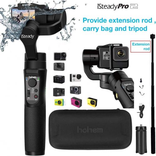  Hohem iSteady Pro 3 gimbal for Gopro Hero 6543,SJcam, Yi 4K or similar size for Action camera,including tripod stand and extension Rod