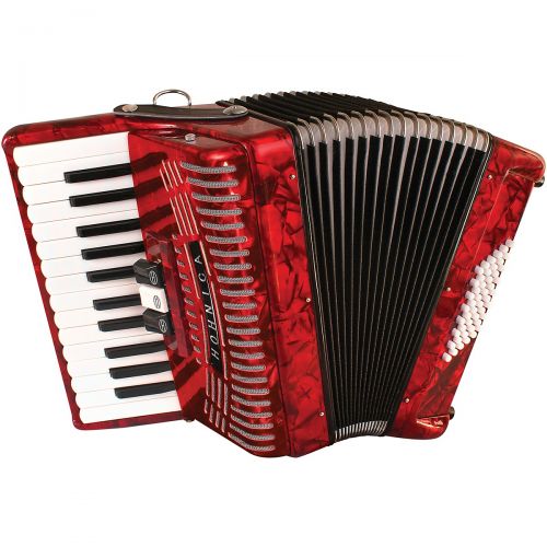  Hohner 48 Bass Entry Level Piano Accordion Red