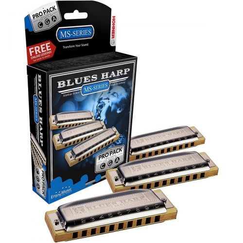  Hohner},description:The Hohner 532 Blues Harp Pro Harmonica Pack contains 3 of Hohners professional-level MS Blues Harps in a package that saves you some cash while offering you ha