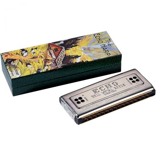  Hohner},description:The Hohner 5464 Echo Harmonica has the capability to play in 2 keys. For more than a century, this double-sided harmonica has been a player favorite. The Echo