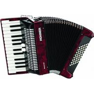 Hohner Accordions BR48R-N 26-Key Piano Accordion, 48 Bass, Red