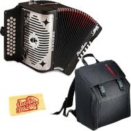 Hohner Panther Diatonic Accordion - Keys F/Bb/Eb Bundle with Gig Bag and Austin Bazaar Polishing Cloth