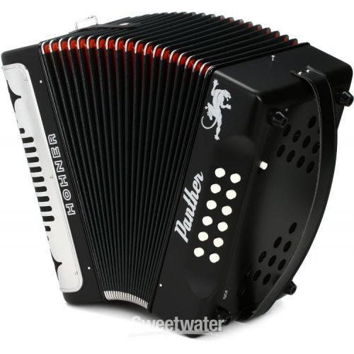  Hohner Panther Diatonic Accordion - Keys of F/Bb/Eb - Black