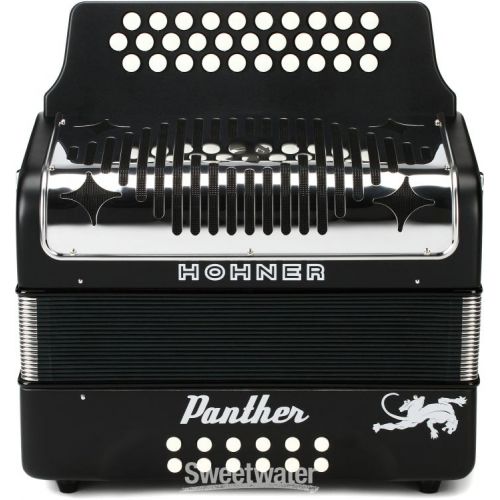  Hohner Panther Diatonic Accordion - Keys of F/Bb/Eb - Black